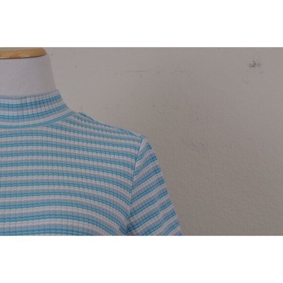 Vintage 90s Pullover Mockneck Striped Shirt size MED - Picture 5 of 10